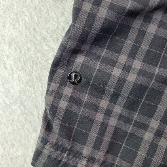 Lululemon Shorts Mens 36 Gray Plaid Kahuna Beach Skateboard Athleisure Resort - Picture 7 of 15
